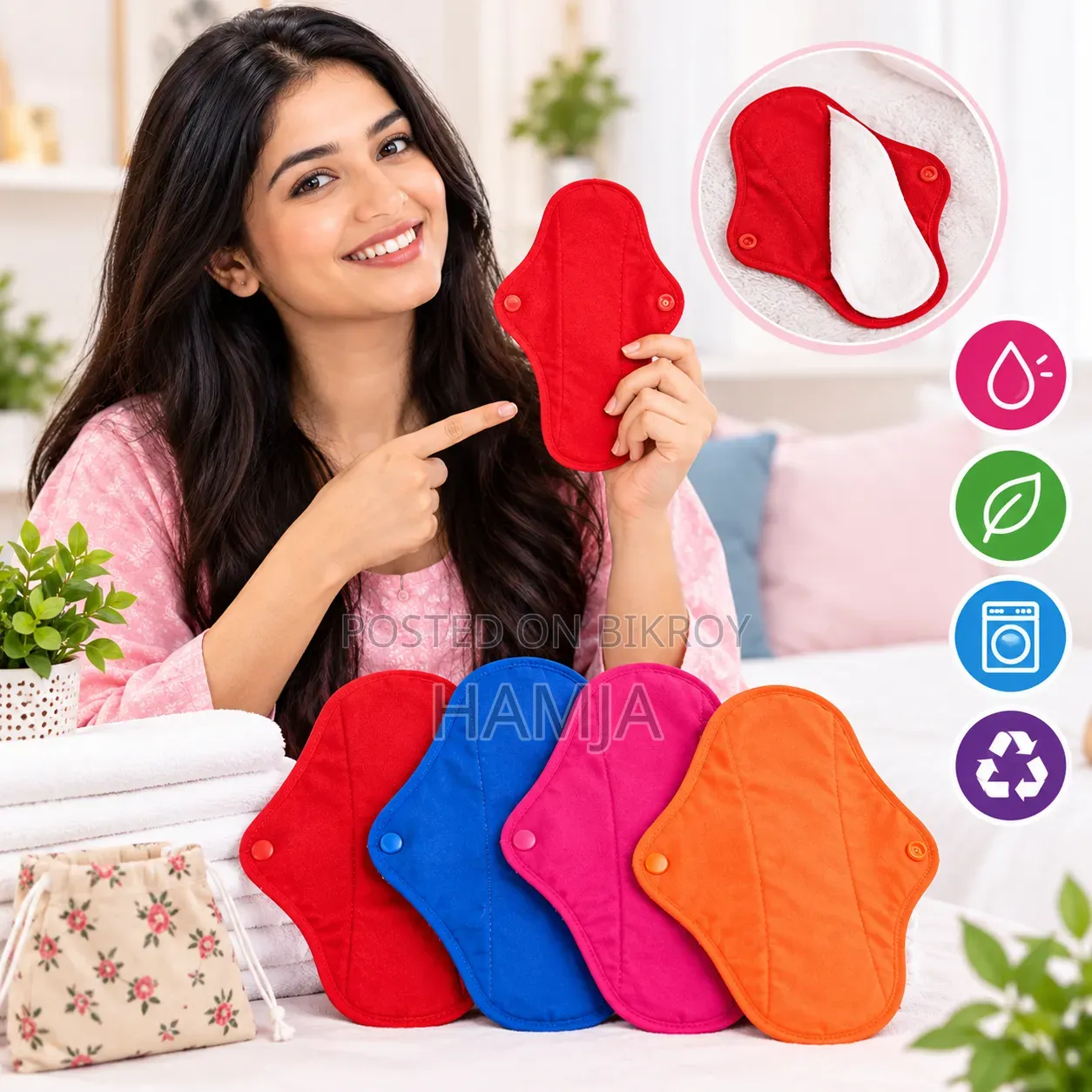 4 Piece Combo Woman Reusable Sanitary Pad