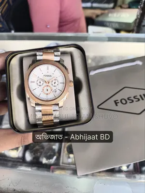 অরজিনাল ফসিলে ক্রোনোগ্রাফ ওয়াচ ফর মেন উইথ টিন বক্স অ্যান্ড ব্যাগ
