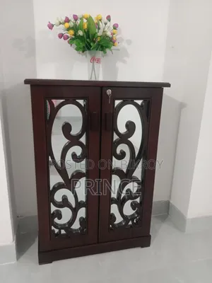 Shoe Rack With Mirror Design MDF Board