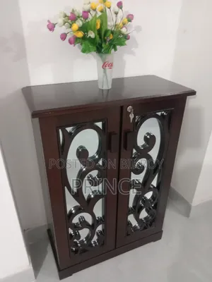 Shoe Rack With Mirror Design MDF Board