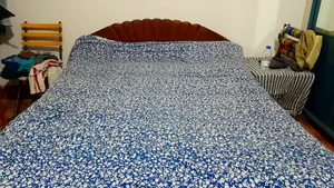 A genuine teak wood semi-double bed will be sold.