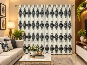 2 PCS Premium Quality Synthetic Curtain ( 5 x 7 ) Ft (6 Pleats)