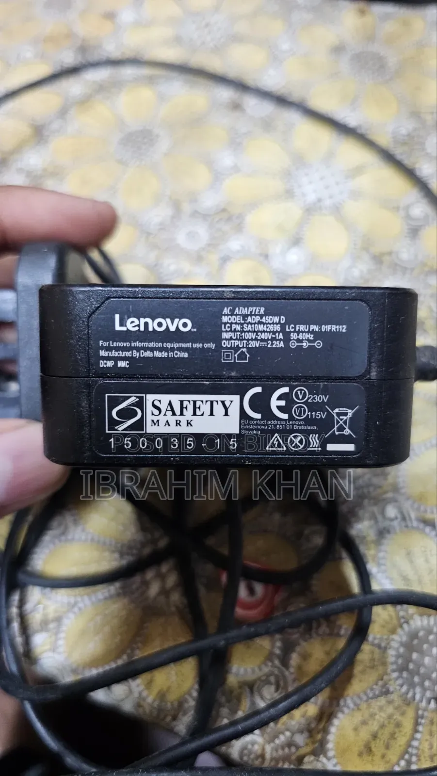 Original Lenovo Laptop Charger / Adapter (45W - 20V 2.25A)