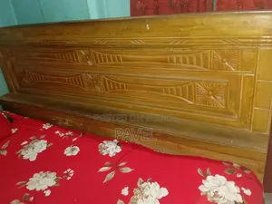 Jessore Teak Wood Bed. 6 Feet by 7 Feet. Semi Double. Half Polished.