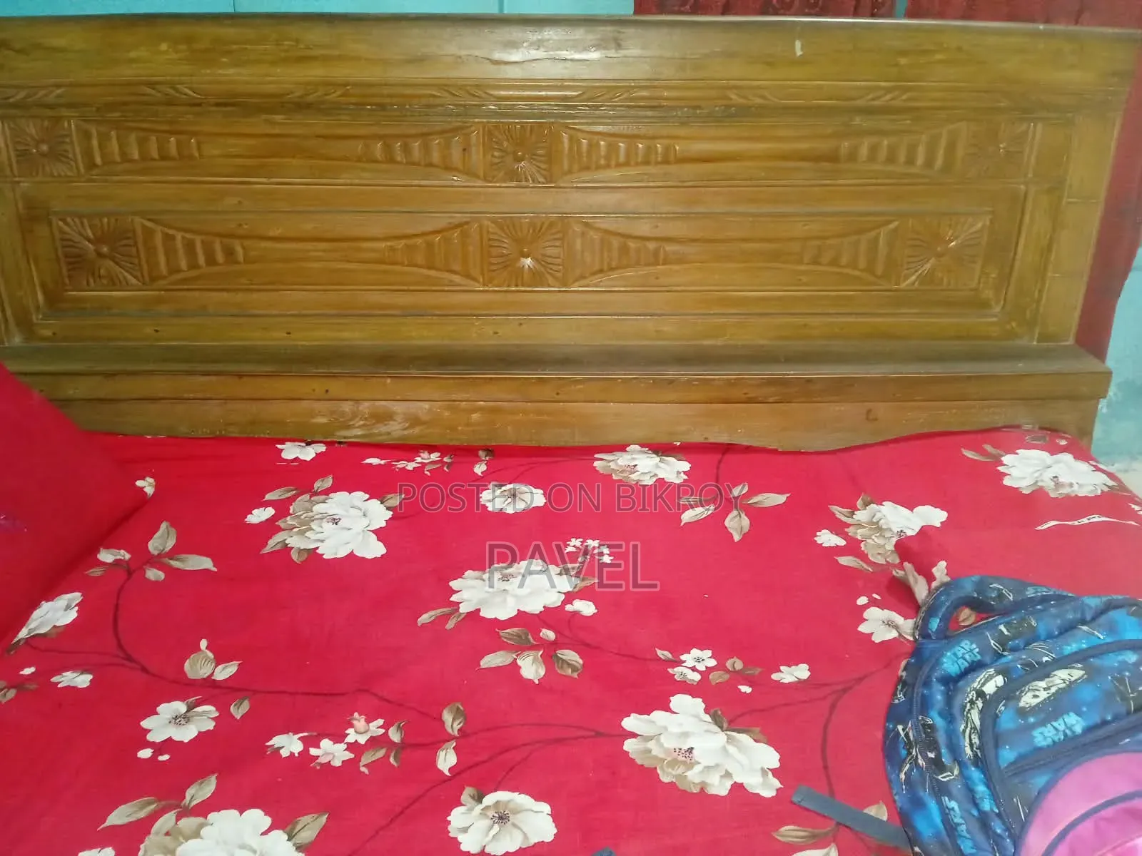 Jessore Teak Wood Bed. 6 Feet by 7 Feet. Semi Double. Half Polished.