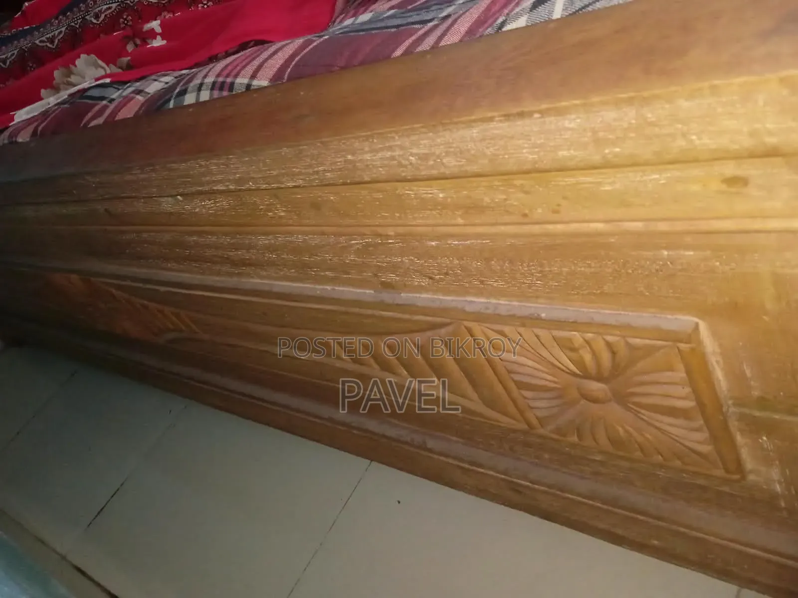 Jessore Teak Wood Bed. 6 Feet by 7 Feet. Semi Double. Half Polished.