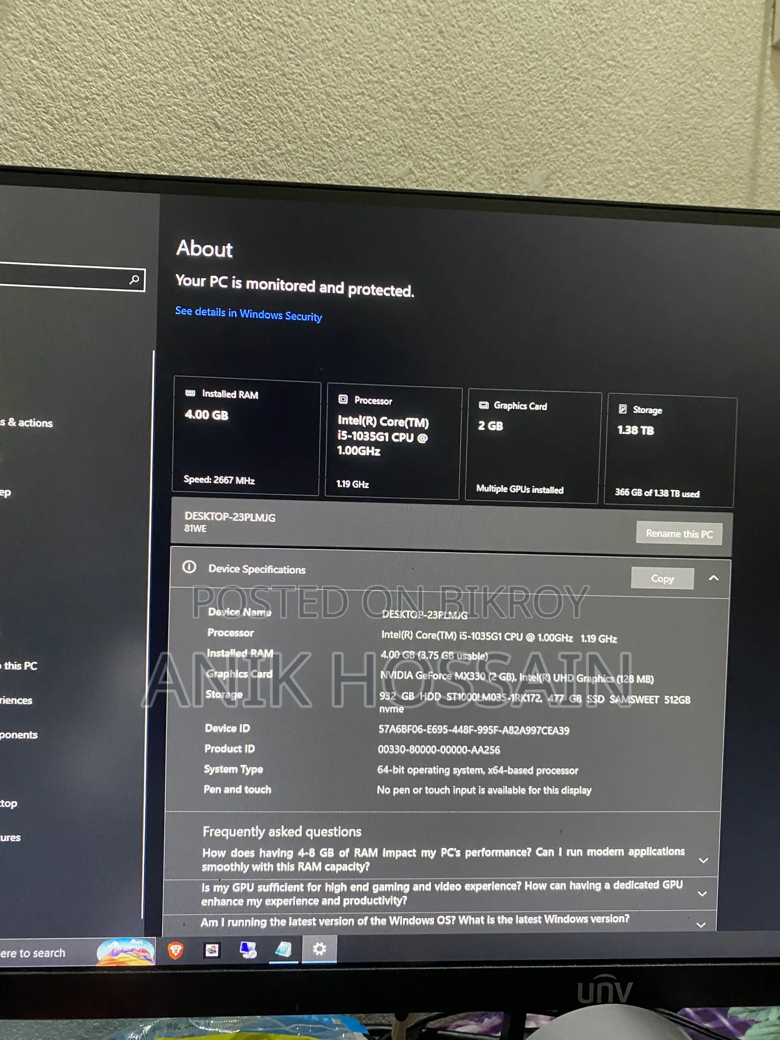 Laptop Lenovo Ideapad 3 4GB Intel Core i5 HDD 1T