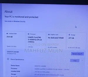 Laptop HP ZBook 17 G3 24GB Intel Core i5 SSD 512GB