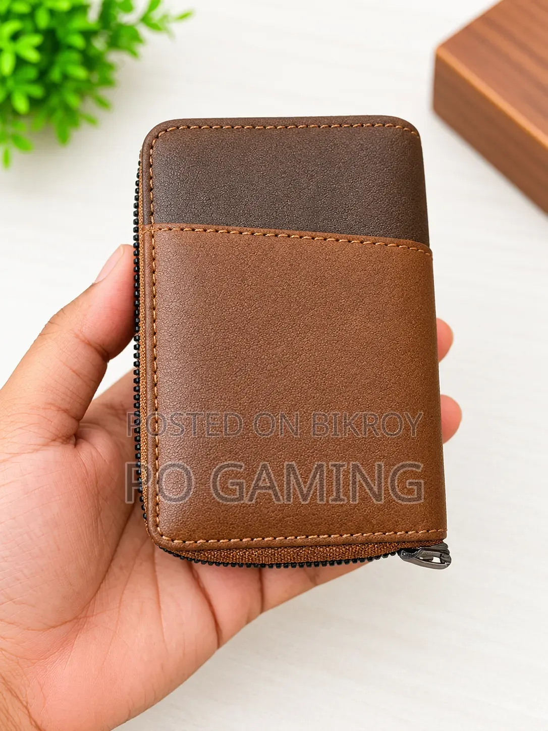 BIBOSI Premium Brown Zip Wallet – Compact & Stylish