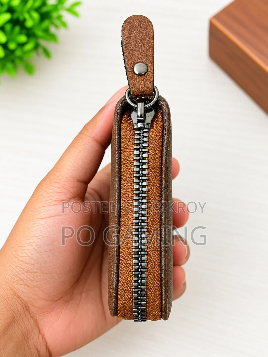 BIBOSI Premium Brown Zip Wallet – Compact & Stylish