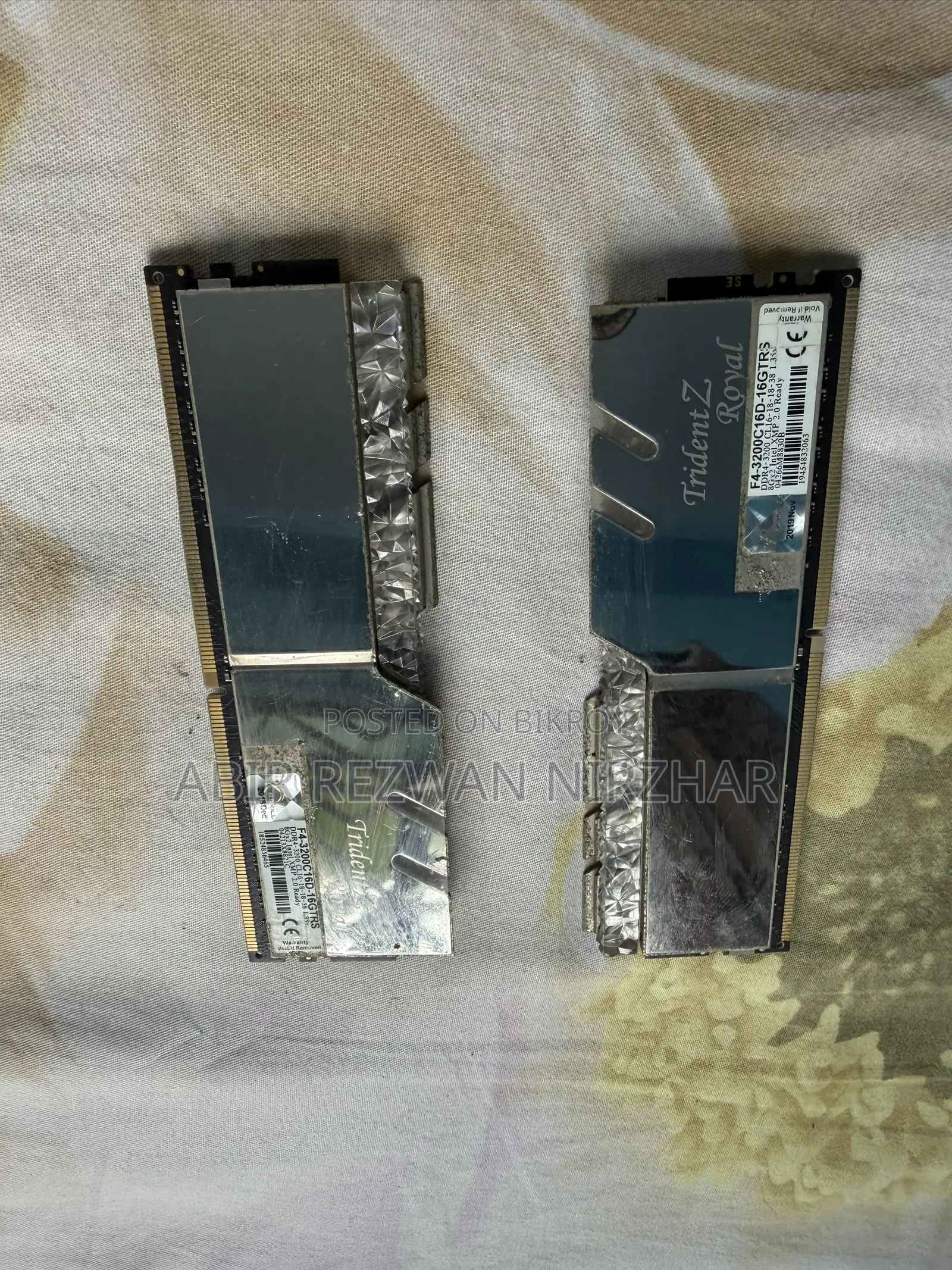 G.Skill Trident Z Royal 16GB (8GB×2) DDR4 3200MHz RGB RAM – Gold