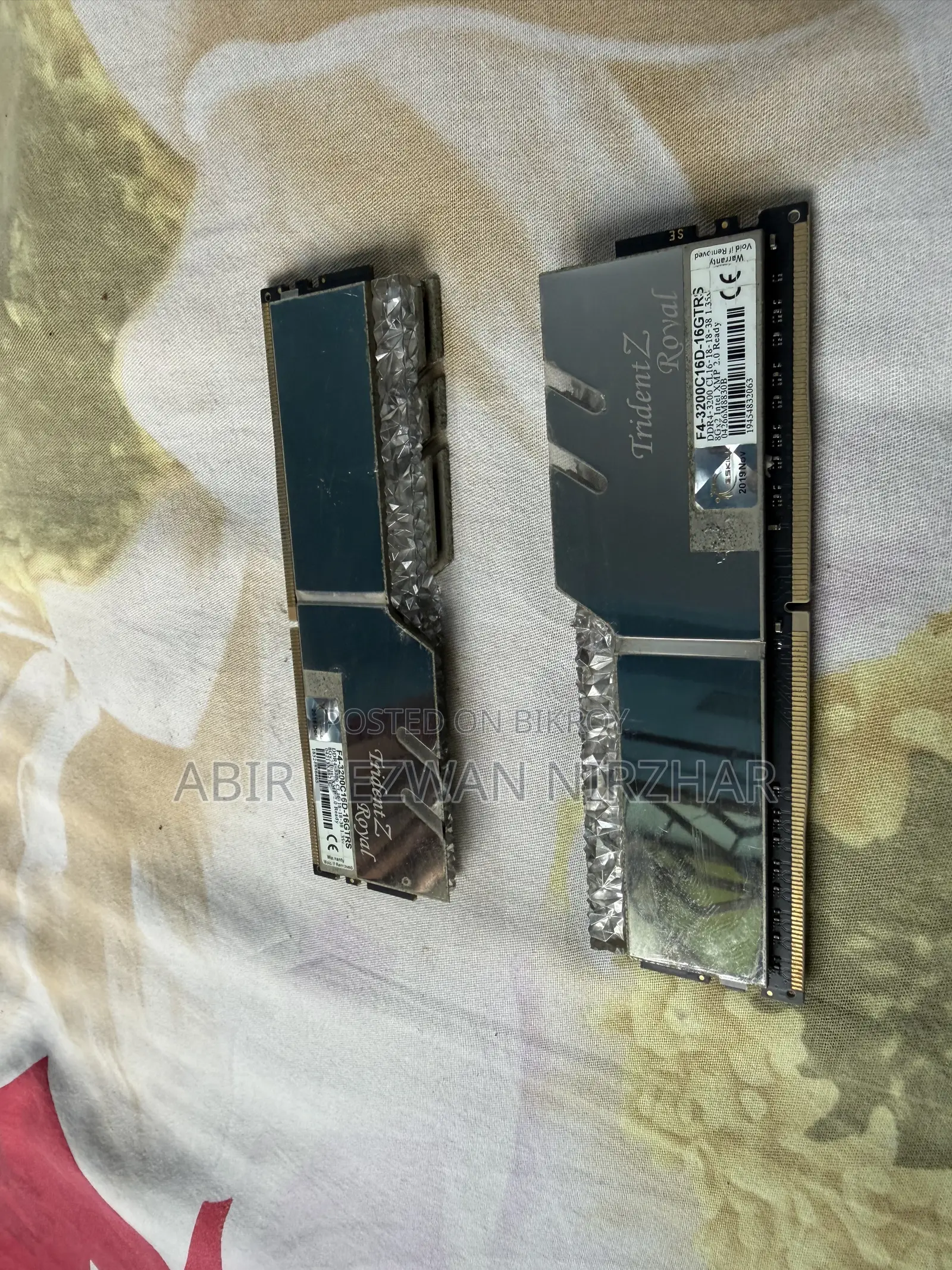 G.Skill Trident Z Royal 16GB (8GB×2) DDR4 3200MHz RGB RAM – Gold