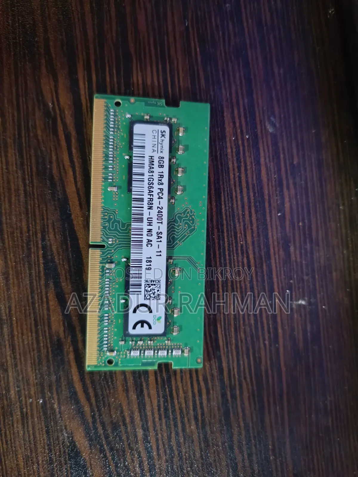 ল্যাপটপ র‍্যাম ডিডিআর৪ ৮*২=১৬ জিবি ২৪০০
