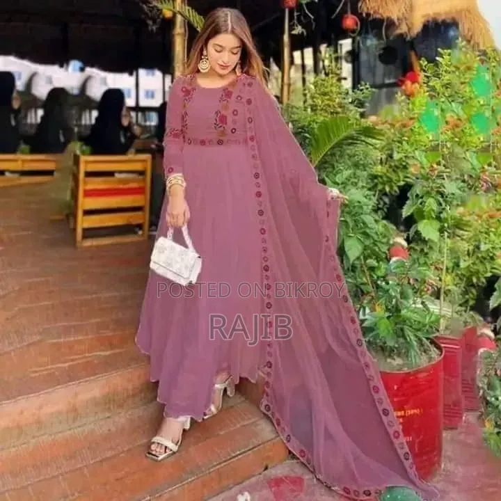 Premium Georgette Embroidery Three-Piece