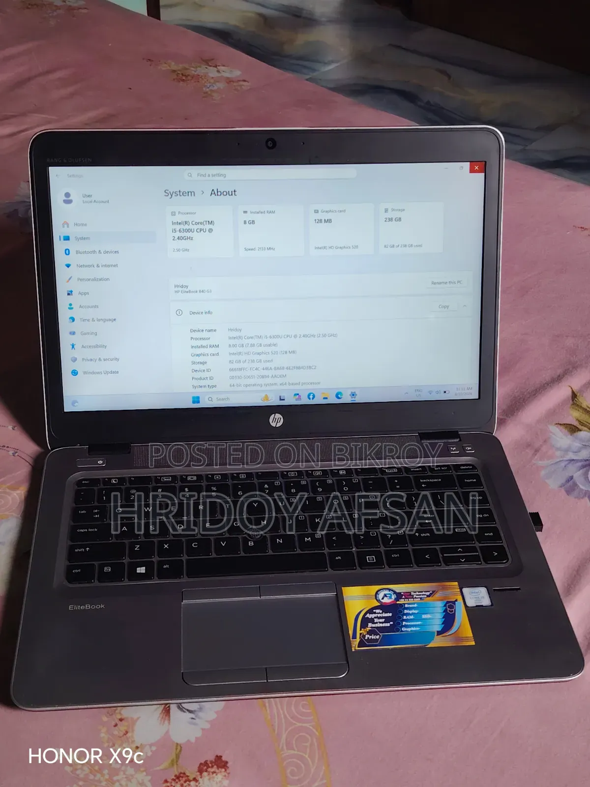 Laptop HP EliteBook 840 G3 8GB Intel Core i5 SSD 256GB
