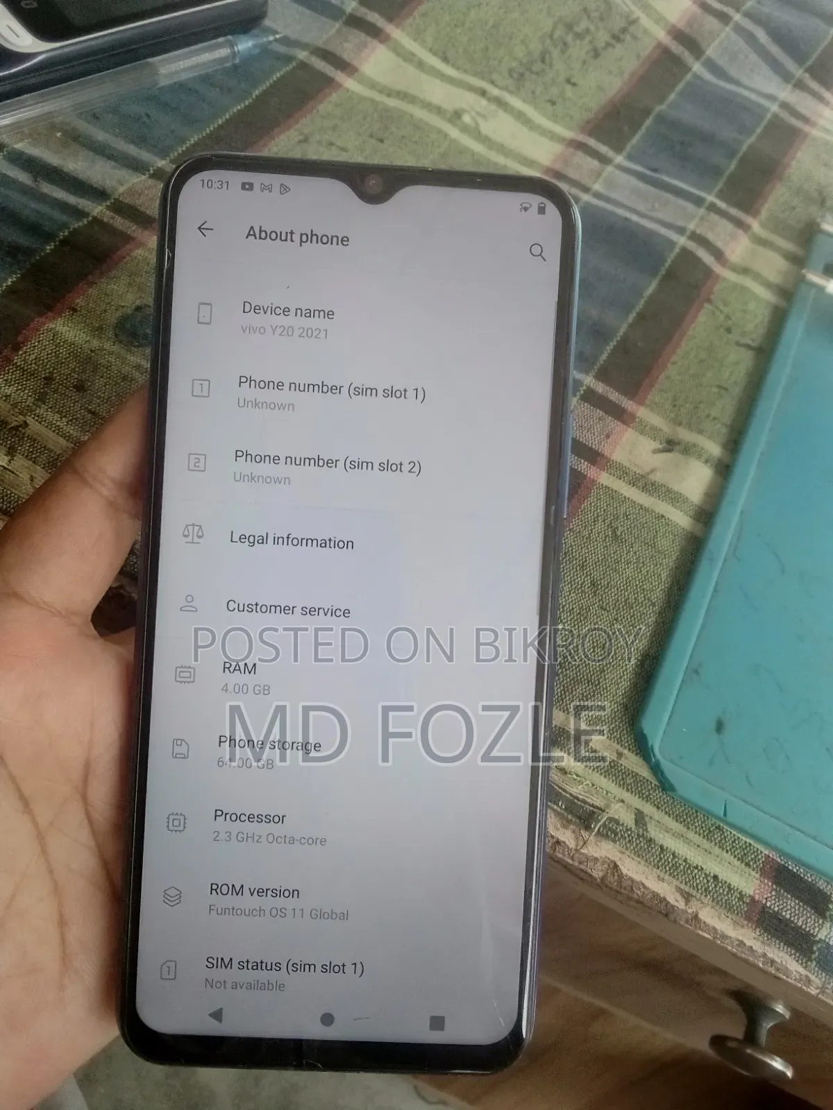 Vivo Y20 64 GB Blue