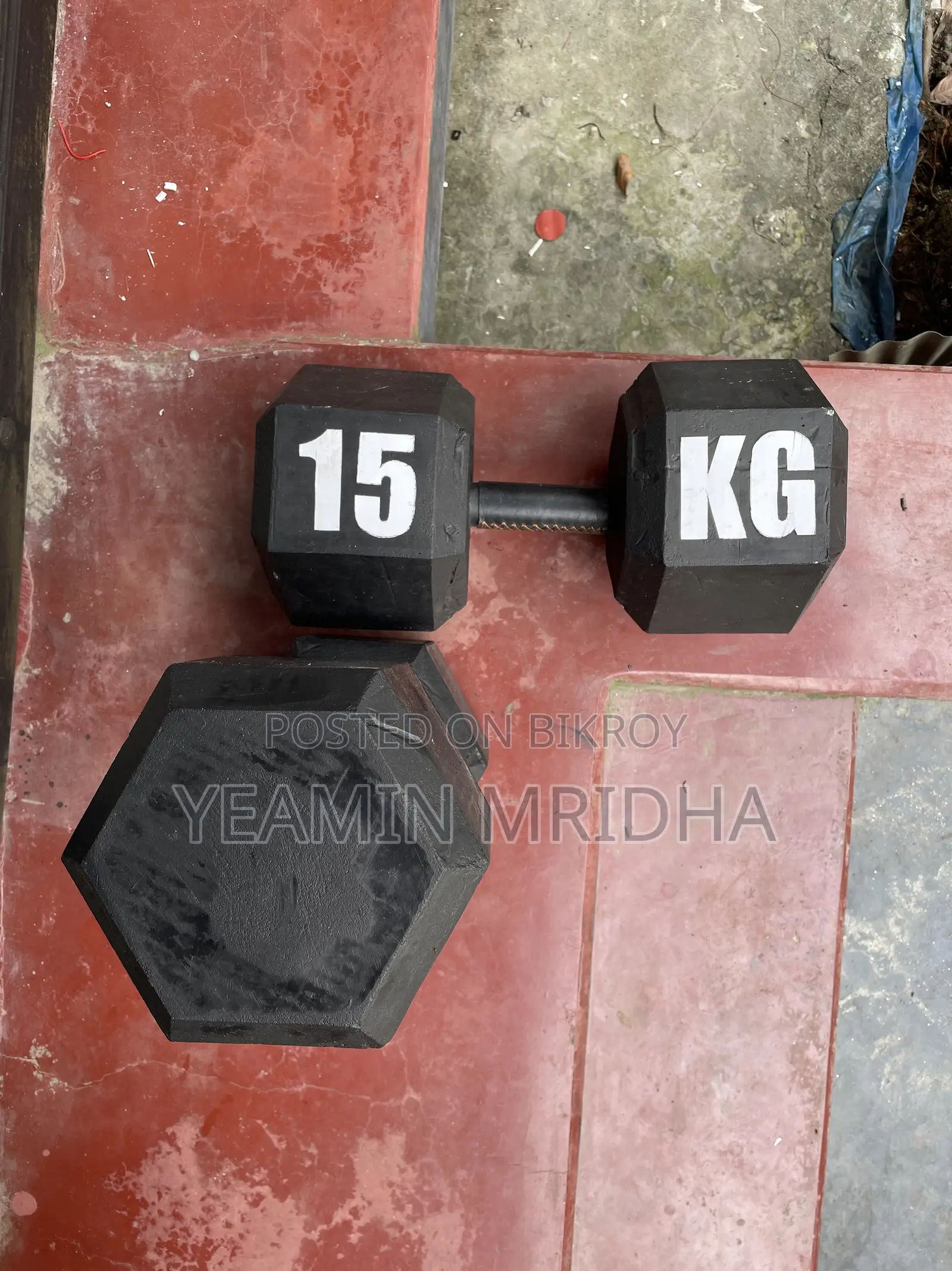 Hex Dumbbell Black 15*2=30 KG (DIY)