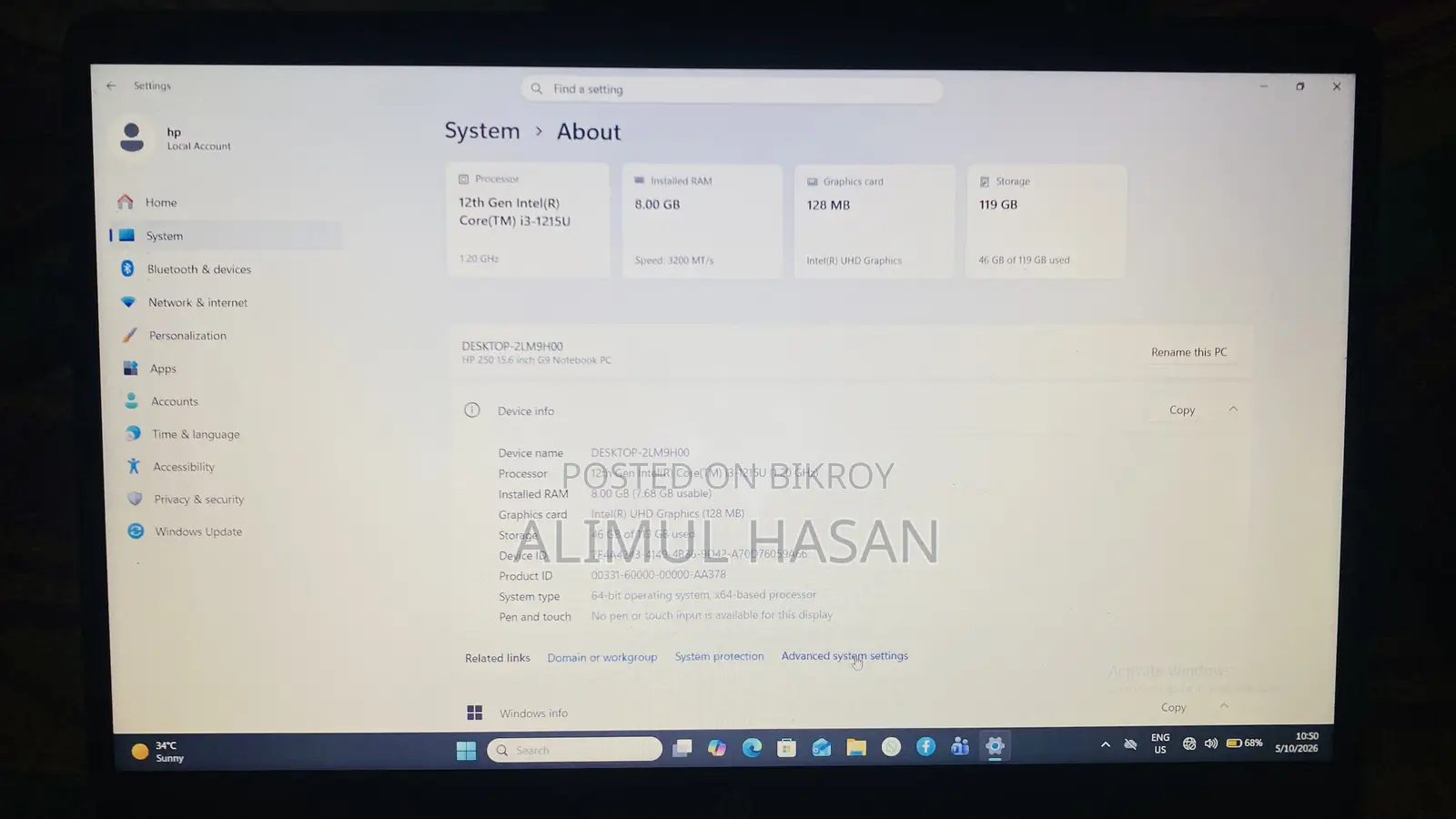 Laptop HP Chromebook 14 G5 8GB Intel Core i3 SSD 128GB