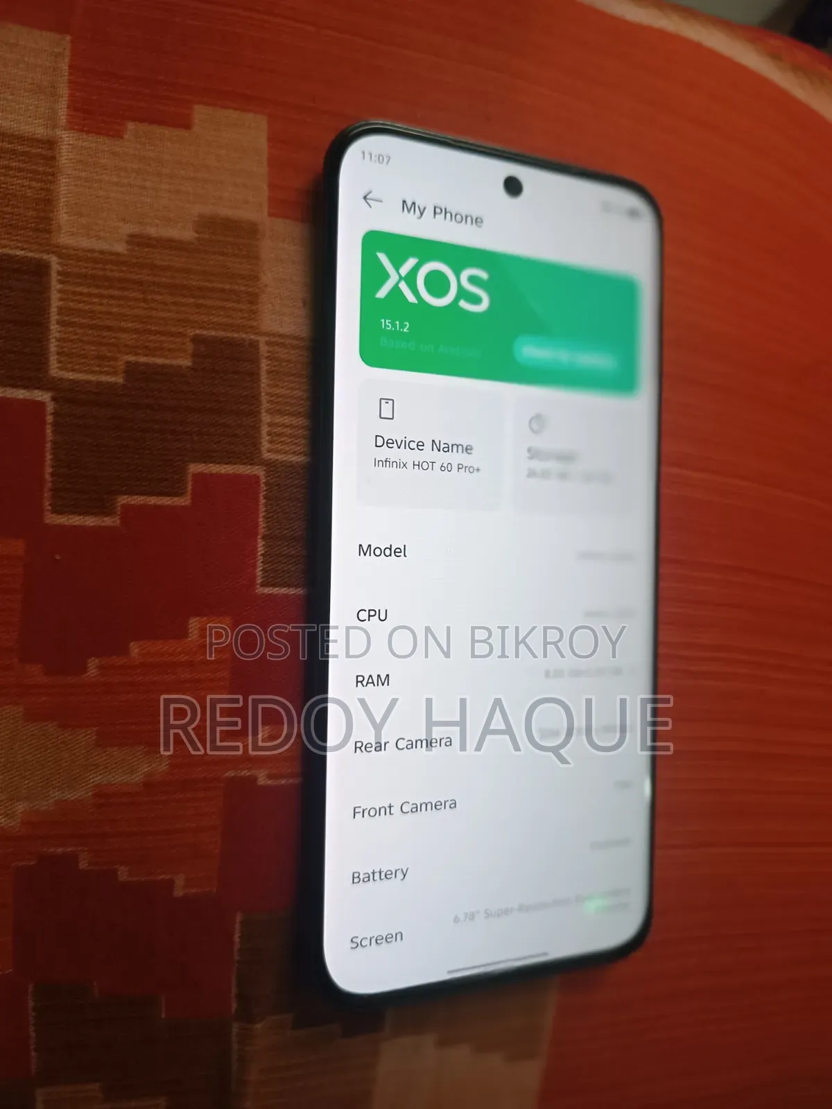 ইনফিনিক্স হট ৬০ প্রো+ ১২৮ জিবি ব্ল্যাক
