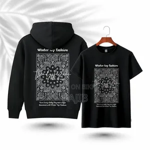 Black Paisley Hoodie & Dropshoulder Combo