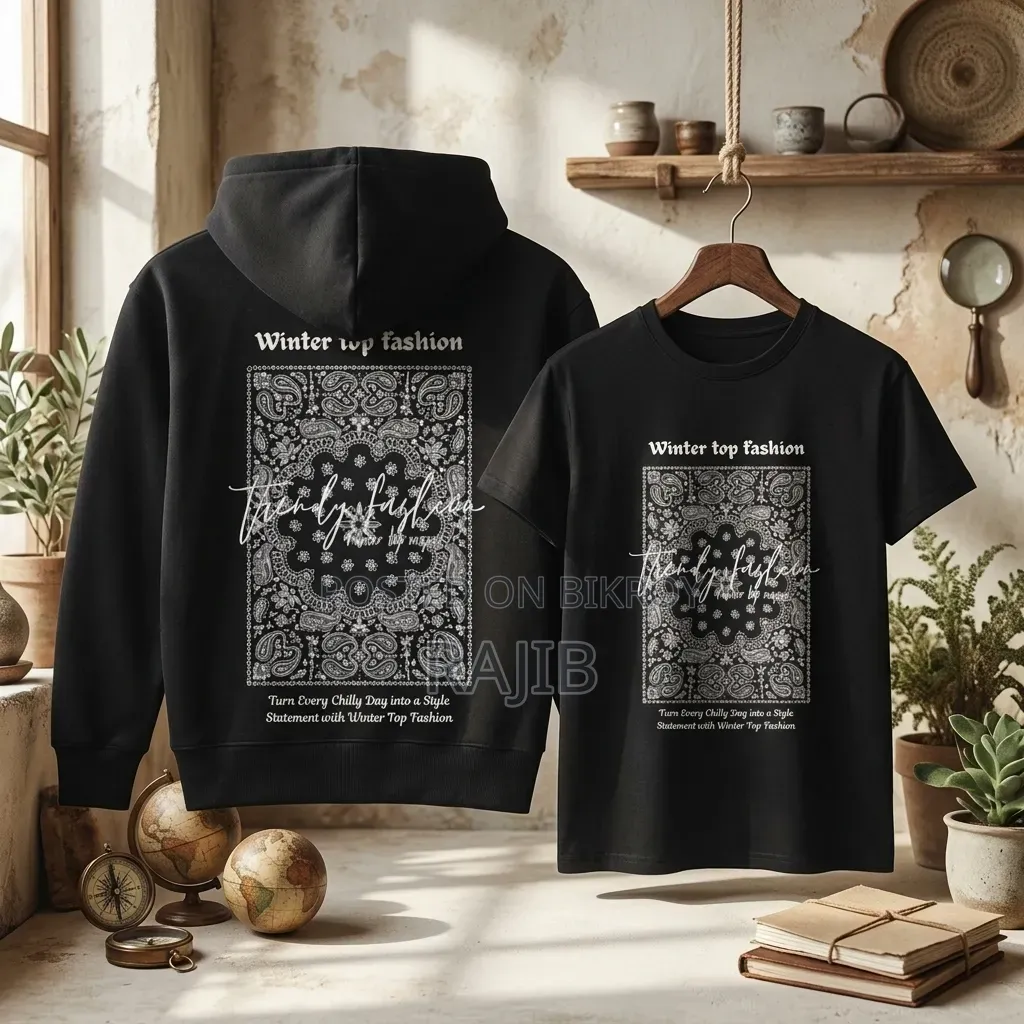Black Paisley Hoodie & Dropshoulder Combo