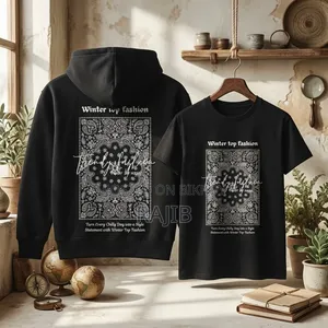 Black Paisley Hoodie & Dropshoulder Combo