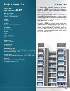 3-Bedroom Apartment in Quayum'S Kunjo By, Aftab Nagar for sale