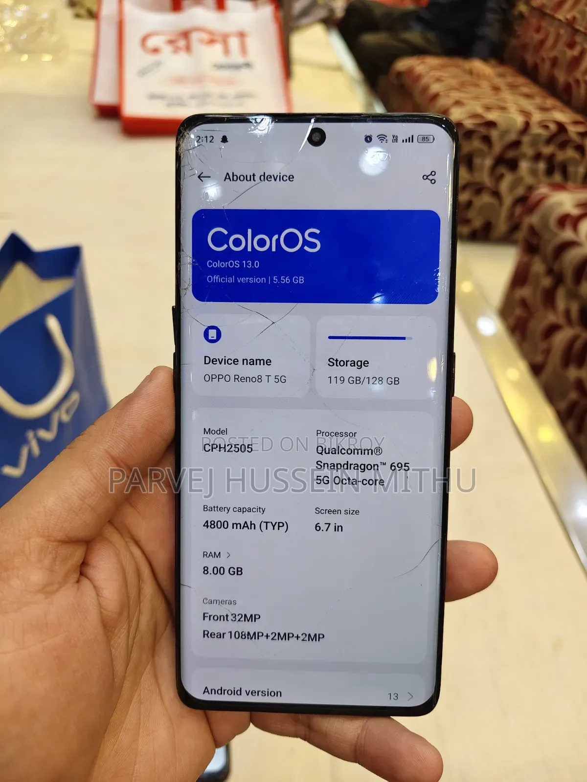 অপো রেনো ৮টি ১২৮ জিবি ব্ল্যাক