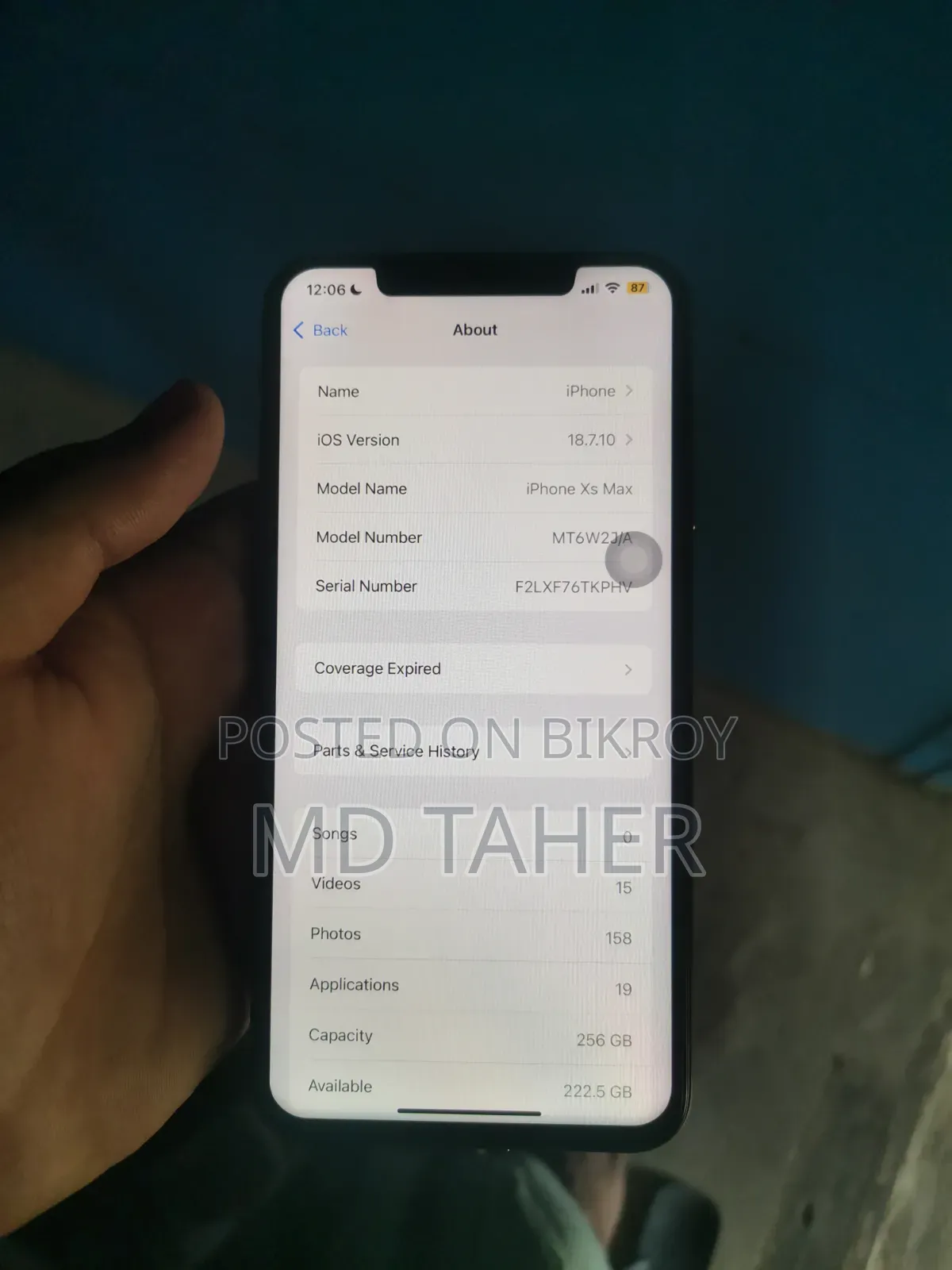 অ্যাপল আইফোন এক্সএস ম্যাক্স ২৫৬ জিবি রোজ গোল্ড