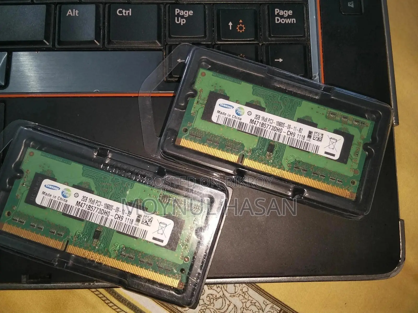 DDR3 2GB Laptop RAM PC 3-10600/1333 MHz; 2GB × 2 = 4GB Total; SAMSUNG