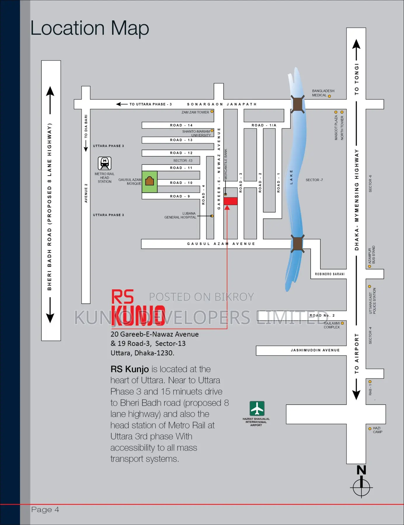 Commercial Ground Floor Space for Sale in Garib-E-Nawaz Ave, Uttara