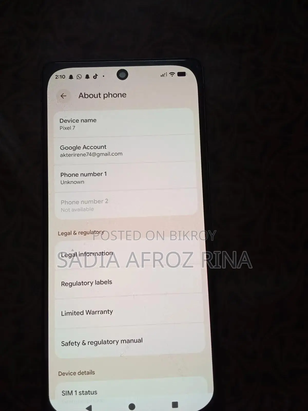 Google Pixel 7 128 GB Black
