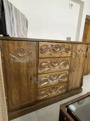 Original Large Solid Akashmoni Wood Carved Wardrobe
