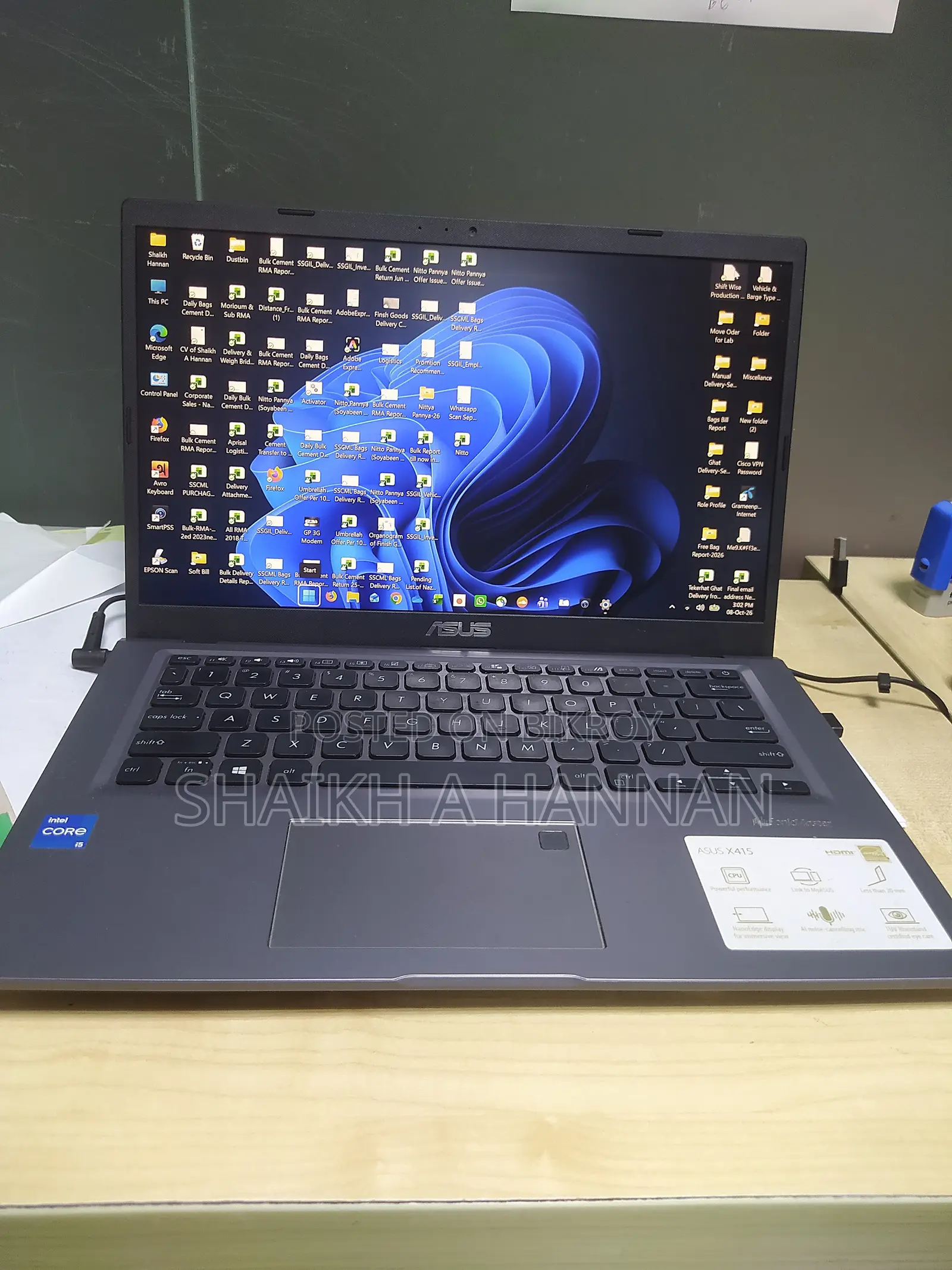 ল্যাপটপ আসুস ভিভোবুক X540SA 8GB ইন্টেল কোর i5 SSD 512GB