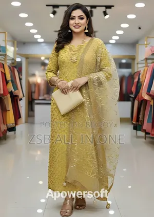 Semi-Stitched Georgette Embroidered Sharara Dress