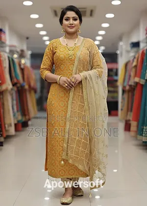 Semi-Stitched Georgette Embroidered Sharara Dress
