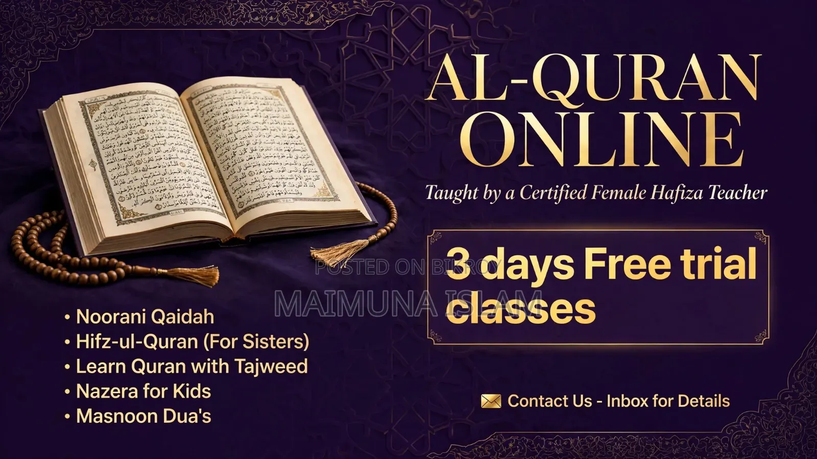 Willing to teach Hifz online