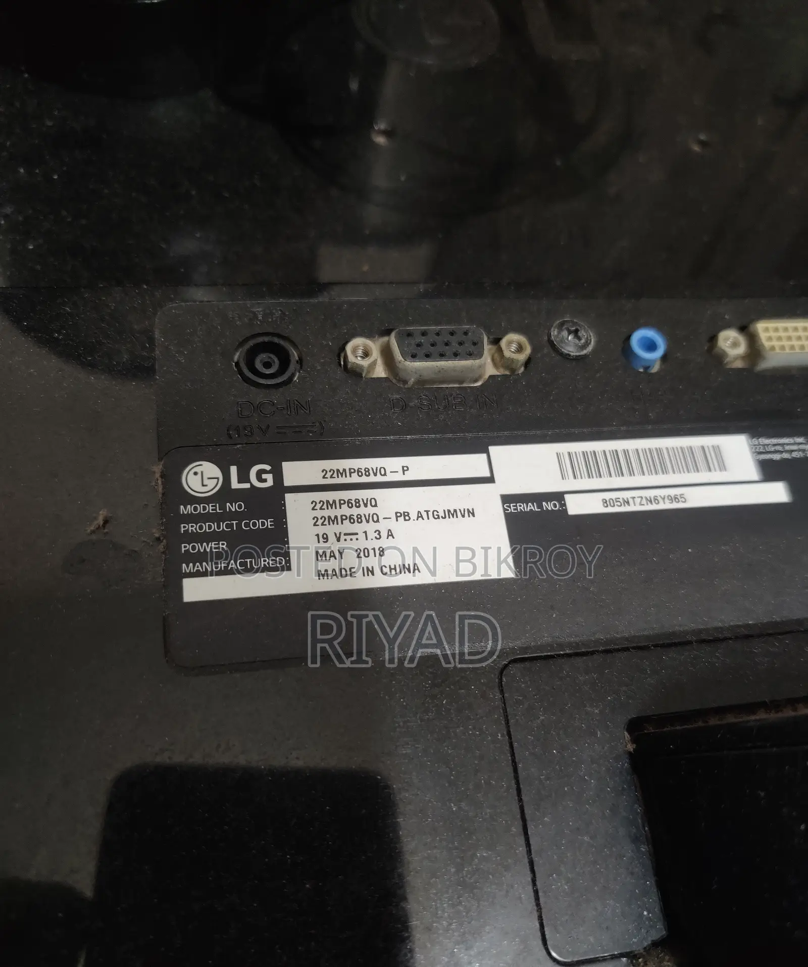 LG Monitor Model 22mp68vq