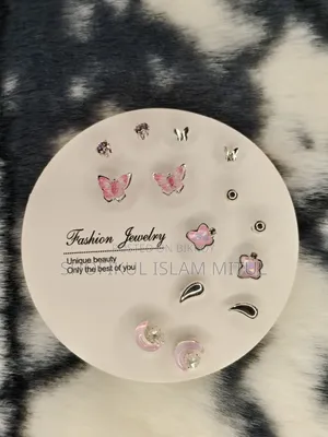 Aesthetic Pink & Silver Earring Combo Set