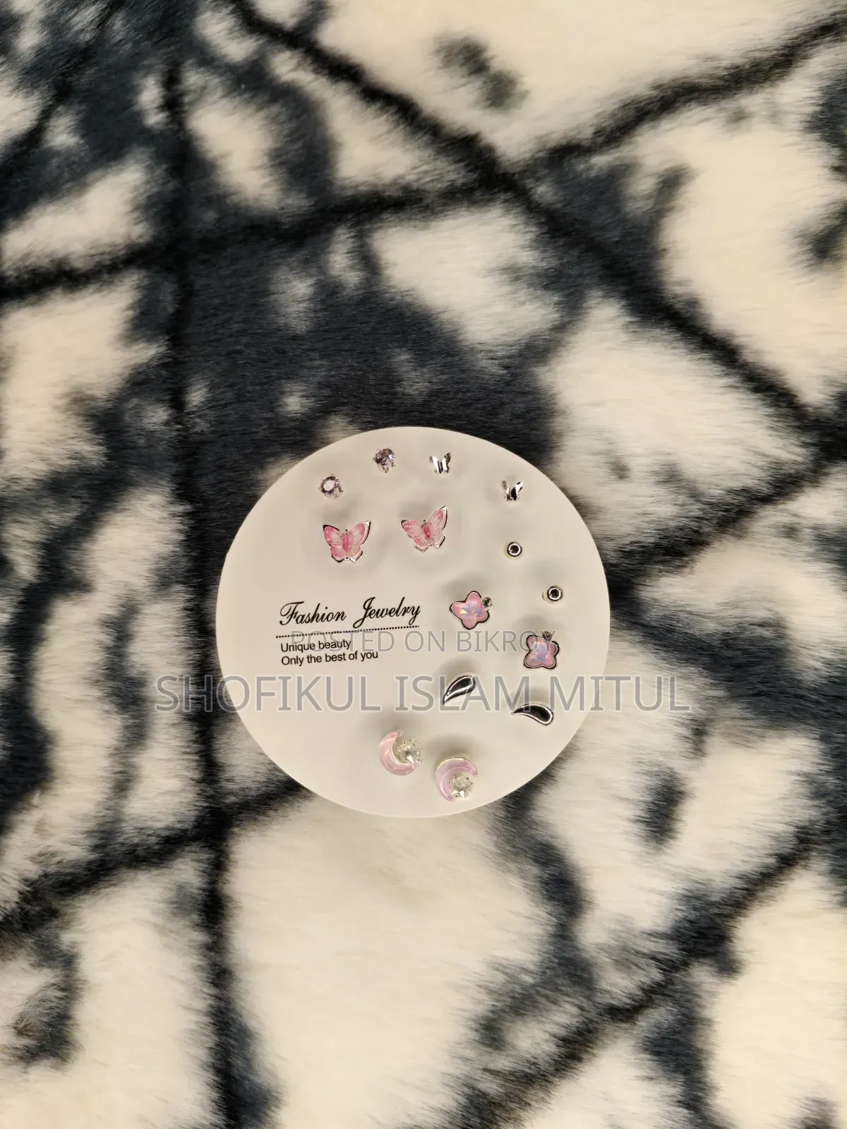 Aesthetic Pink & Silver Earring Combo Set