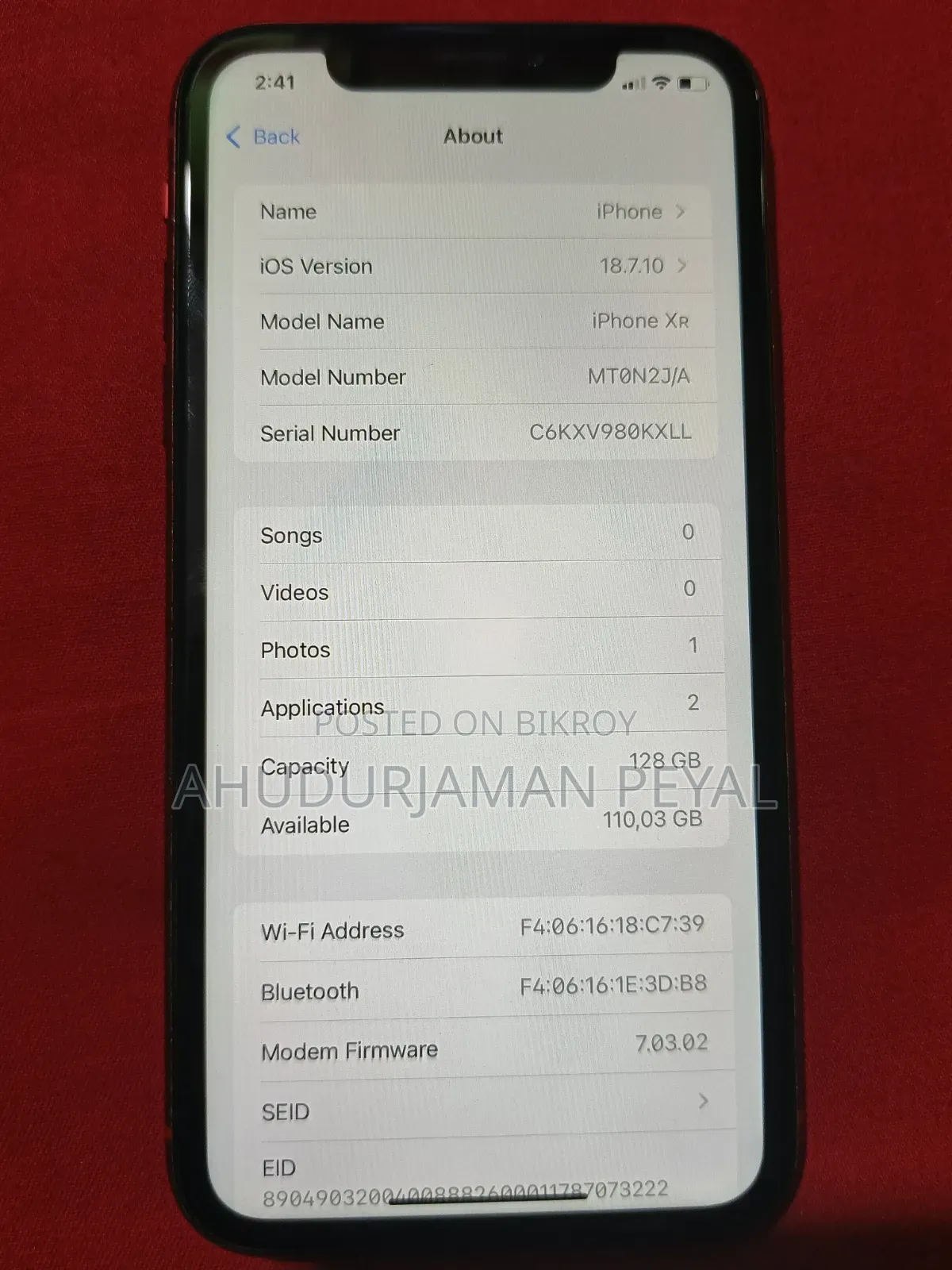 Apple iPhone XR 128 GB Red