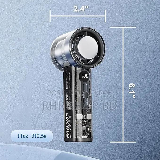 FAN-X05 High Speed Cooling Fan, Transparent Shell Design, Digital