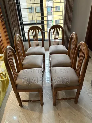 6 PCS Teak Wood Dining Chair. Shegun Kath 6pcs Dining Chair