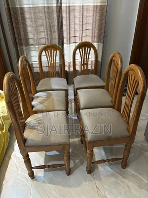 সেগুন কাঠের ৬ পিস ডাইনিং চেয়ার। সেগুন কাঠ ৬পিস ডাইনিং চেয়ার
