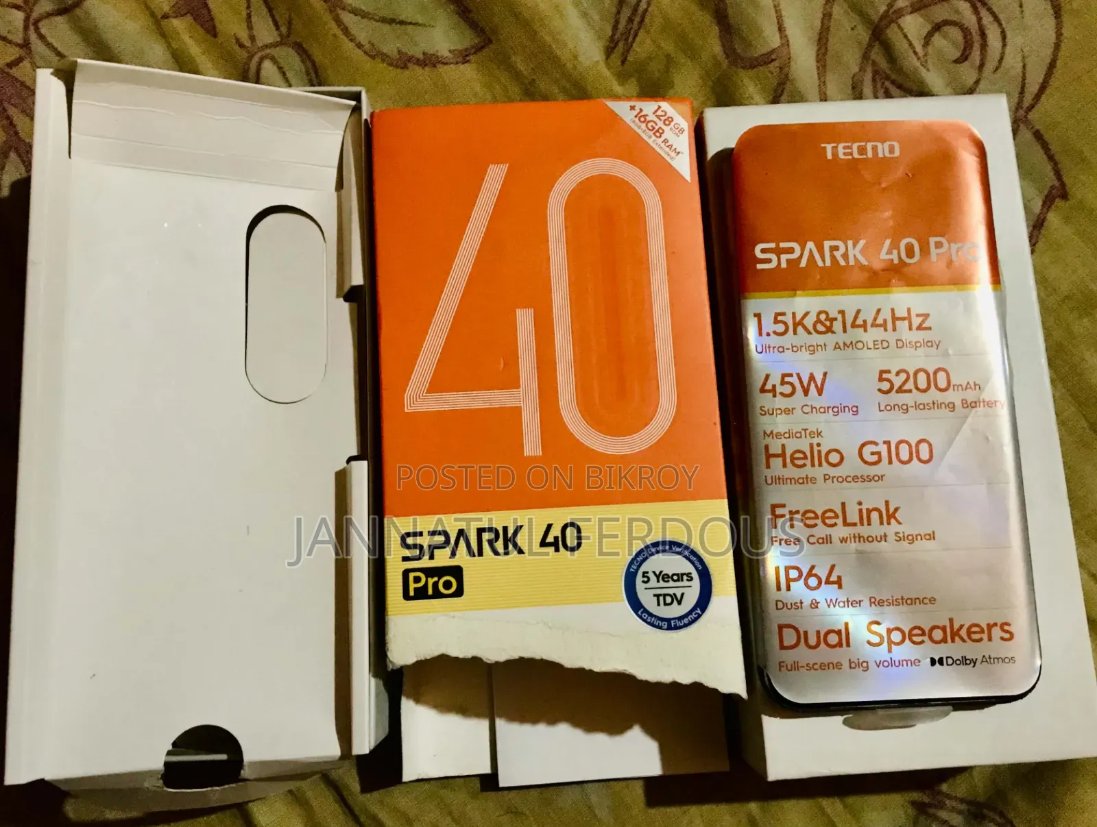 Tecno Spark 40 Pro 128 GB White
