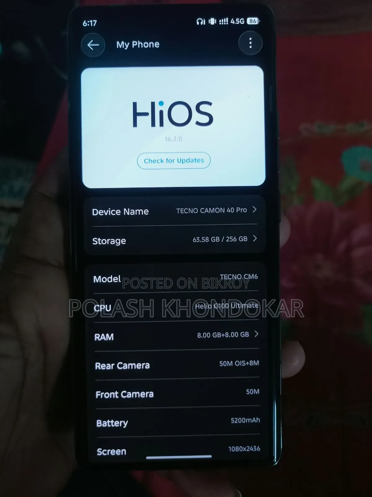 Tecno Camon 40 Pro 4G 256 GB Blue