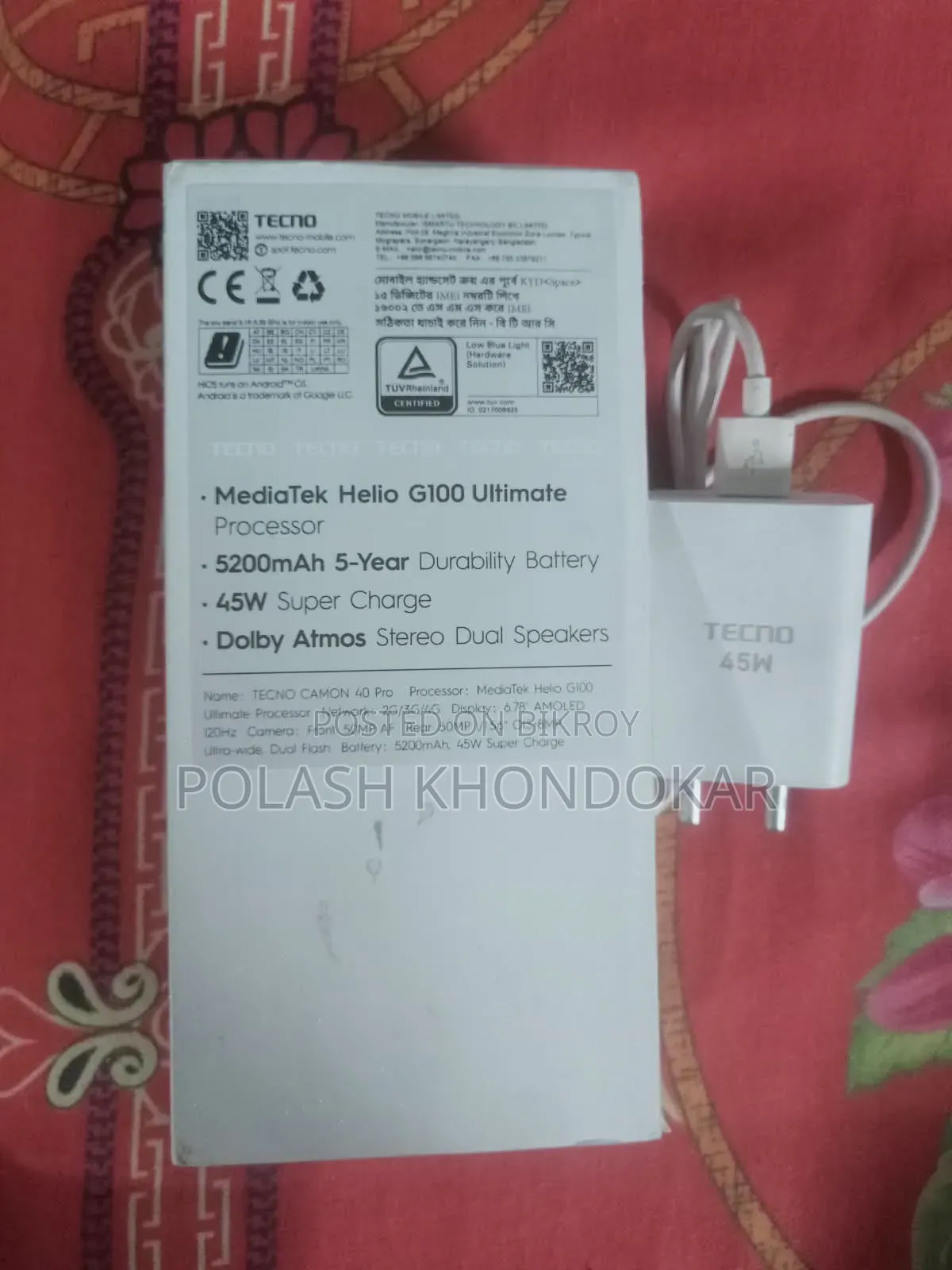Tecno Camon 40 Pro 4G 256 GB Blue