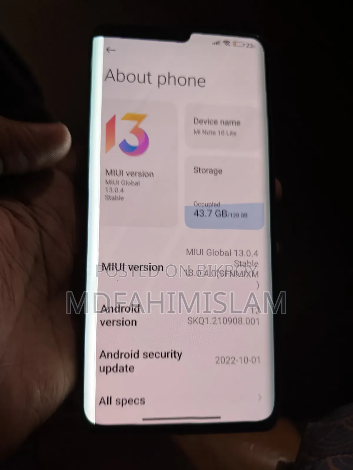 Xiaomi Mi Note 10 Lite 128 GB Black