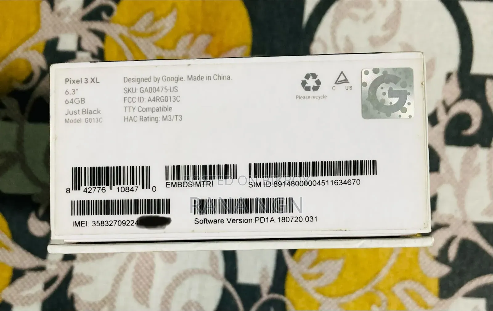 Google Pixel 3 XL 64 GB Black