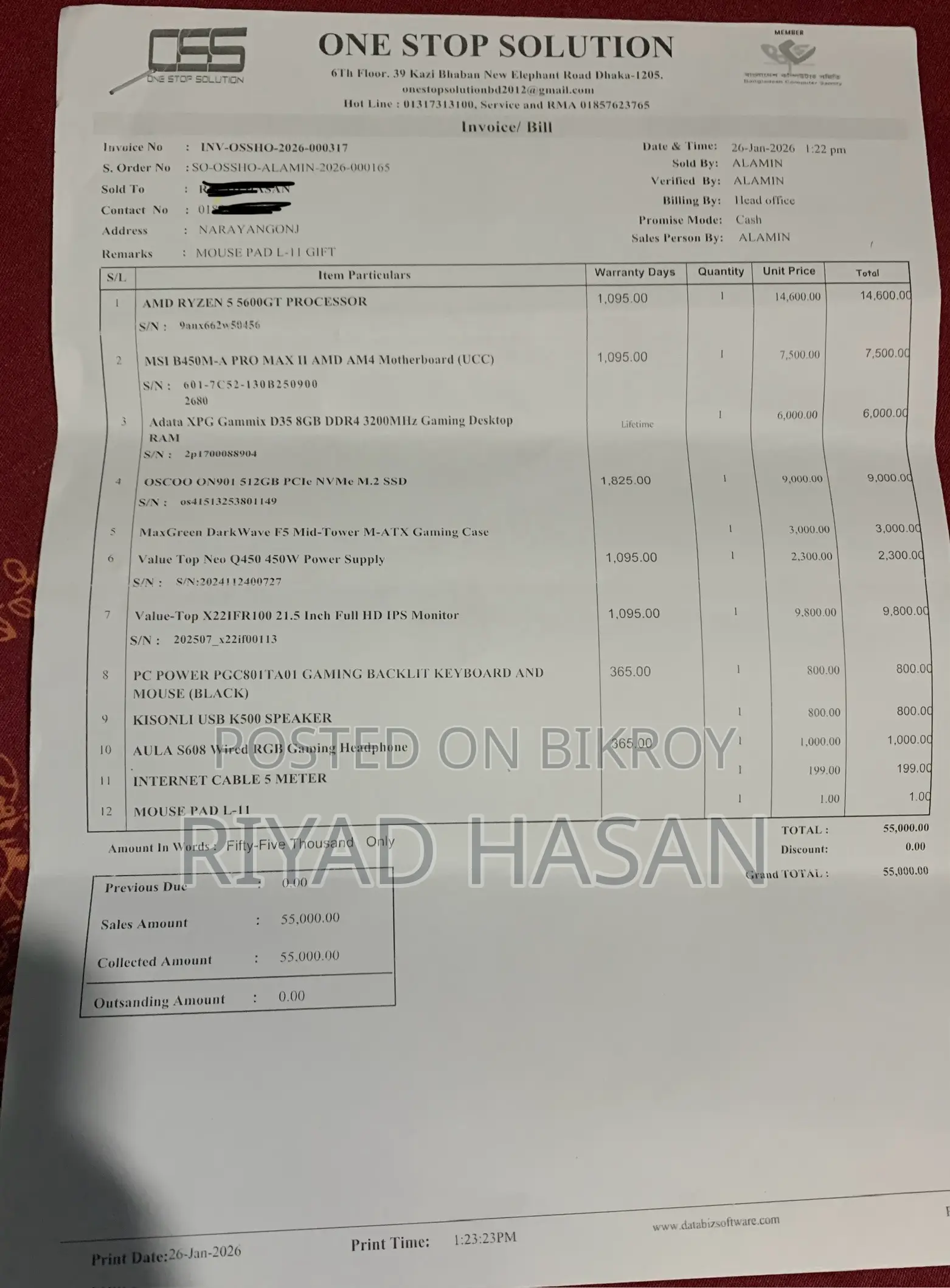 Desktop Computer MSI 8GB AMD Ryzen SSD 512GB
